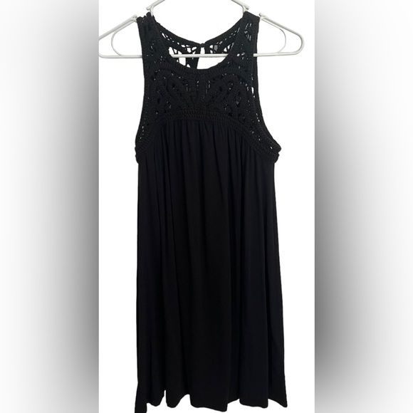 Loft Women’s Sheath Tunic Dress size MP Black Crochet Summer Beachy Casual - Picture 2 of 10